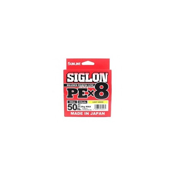 HILO TRENZADO SUNLINE SIGLON X8 300 MT 0.209 MM LIGHT GREE